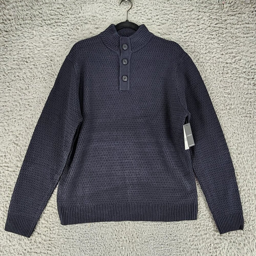 Liverpool Sweater Mens Medium Blue Long Sleeve 1/4 Button *NWT*